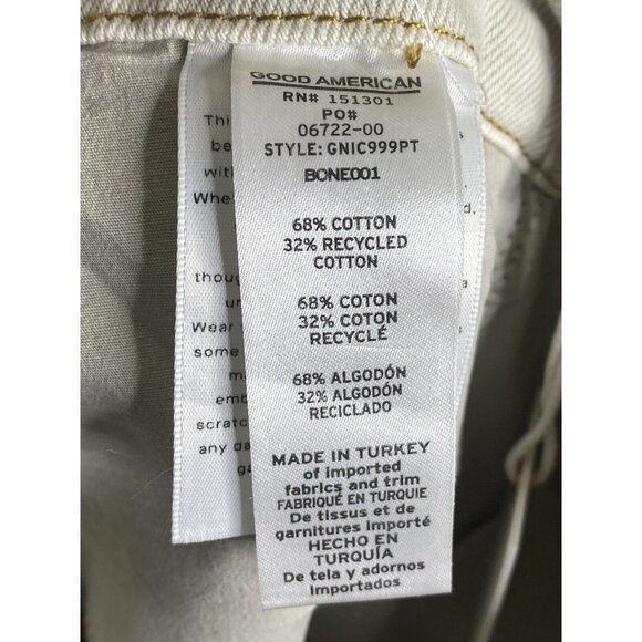 GOOD AMERICAN Woman's Good '90s Cream Icon Straight Leg Jeans Size 16 - Picture 6 of 9